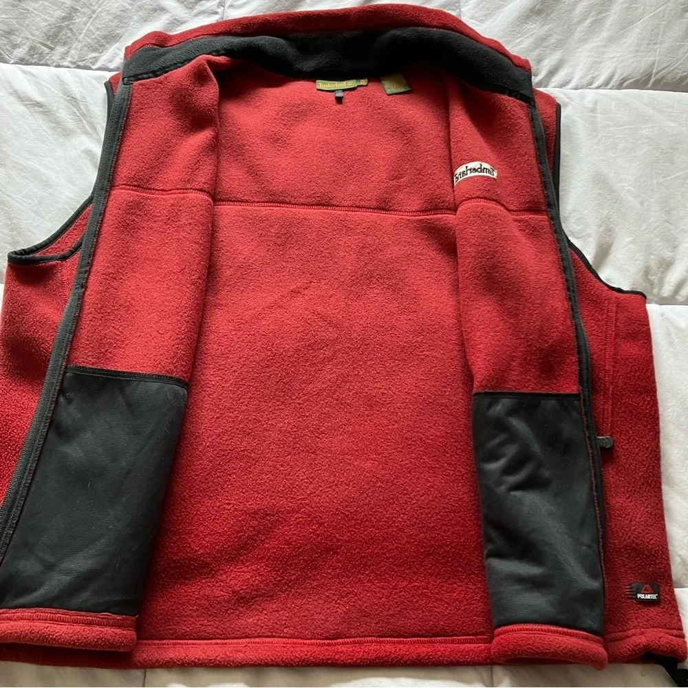 Timberland Men's Red Fleece Polartec Vest - XXL